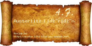 Austerlitz Flórián névjegykártya